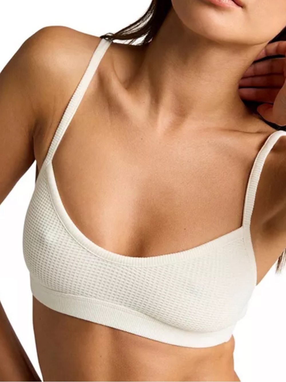 NWT Negative 5(XL) Waffle Knit Lounge Bralette Cream